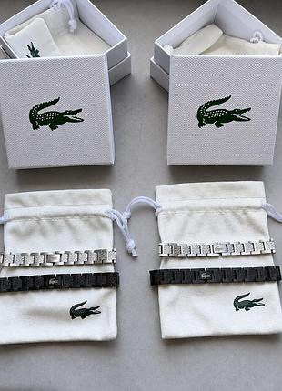 Браслет lacoste чоловічий | подарунковий набір lacoste | чоловічий браслет лакост | срібний браслет lacoste | чорний браслет лакосте