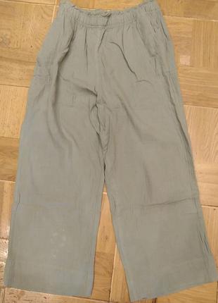H&m (m). широкие штаны мятного цвета, котон. новые