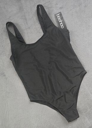 Купальник суцільний, чорний, boohoo, uk 14, eur 42.