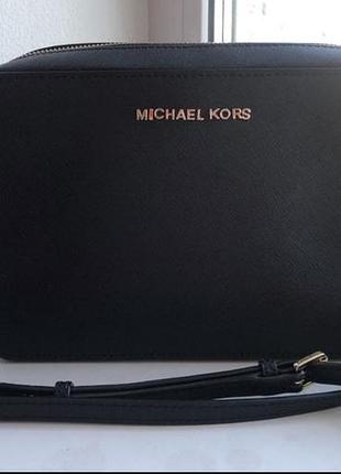 Оригінальна сумка michael kors jet set crossbody, натуральна шкіра saffiano