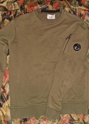Світшот c.p. company lens crewneck sweatshirt olive (оригінал, розмір m)