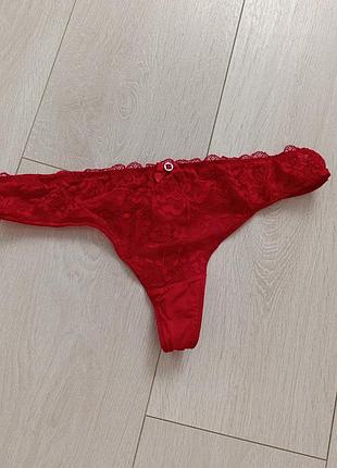 Красные трусики ажурные стринги кружевные бикини кружные танга hunkemoller l л 12 40 48