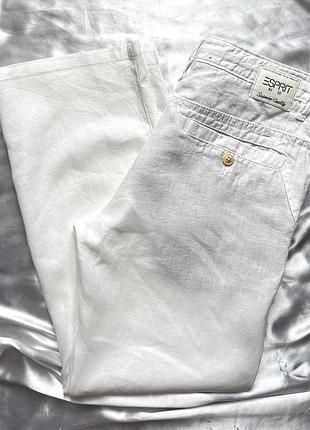Білі чоловічі лляні штани esprit