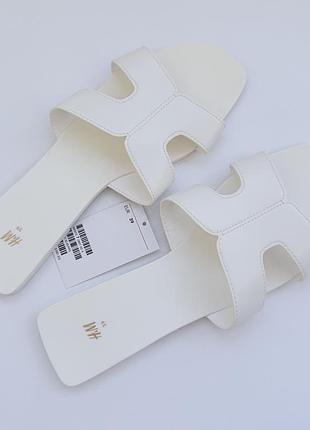 Білі жіночі шльопанці р.39 h&m