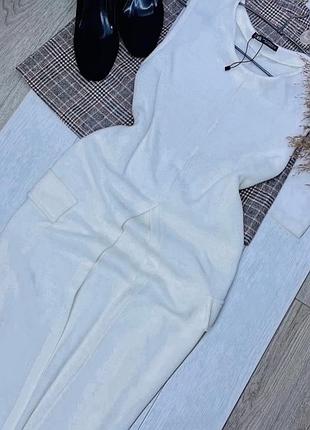 Новий білий кардиган zara m кардиган довгий прямий кардиган з розрізом зара