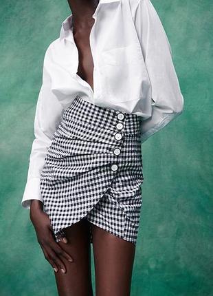 Спідниця міні у клітинку zara