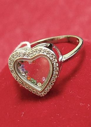 Каблучка з сердечком chopard срібло 925 проби