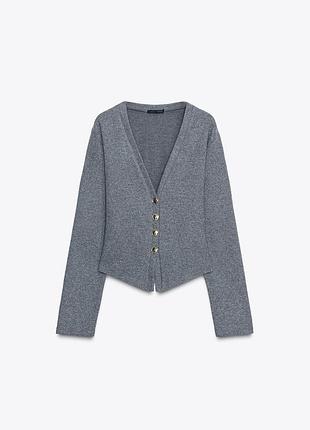 Кардиган мягкий с золотистыми пуговицами р. l. zara