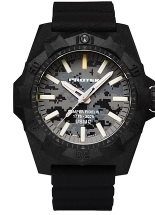 Мужские часы protek pt4109sfc usmc carbon dive синий 4109sfc