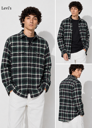 Чоловіча фланелева сорочка levi's relaxed, розмір l, 100% бавовна