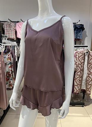 Піжама атлас , колір пудра s-xl