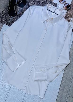 Літня сорочка h&m l молочно біла сорочка подовжена базова сорочка сатинова жіноча сорочка