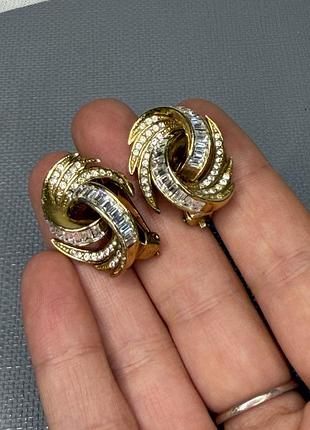 Вінтажні кліпси attwood and sawyer swirl swarovski crystal