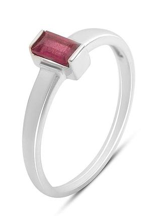 Серебряное кольцо komilfo с натуральным рубином 0.42ct, вес изделия 1,43 гр (2213192) 17.5 размер