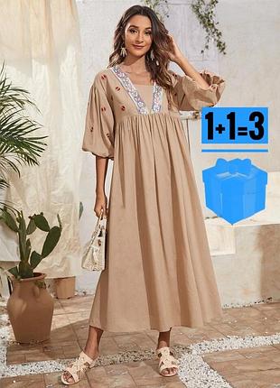 🥰 бавовняна сукня з вишивкою shein m