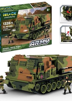 Конструктор iblock армия pl-921-506 рсзв m270 mlrs, 1328 деталей