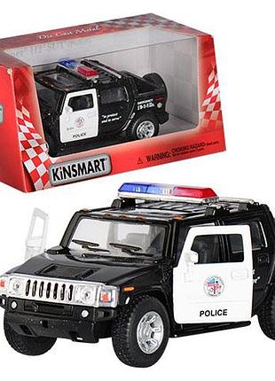 Металева інерційна машинка kinsmart 1:40 hummer h2 sut поліція (2005) kt5097wp