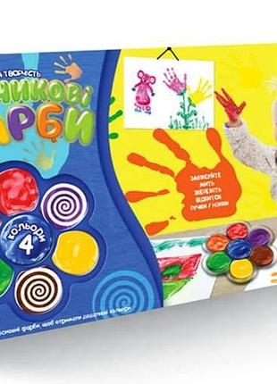 Пальчикові фарби danko toys рк-02-02, 4 кольори, палітра
