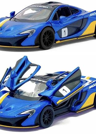 Машинка металева kinsmart 1:36 mclaren p1 інерційна, kt5393wf синій з принтом