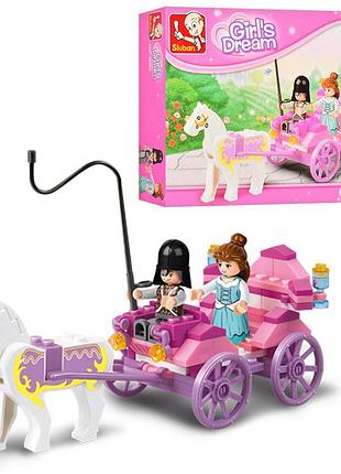 Конструктор sluban girl's dream m38-b0239 карета и принцесса, 99 деталей