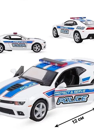 Металева машинка kinsmart 1:38 «2014 chevrolet camaro» kt5383wpr, інерційна / police