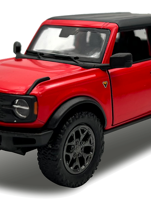 Машинка металева kinsmart 1:34 2022 ford bronco (hard top) kt5438wb інерційна, двері відчиняються / колір червоний