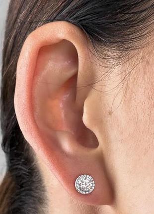 Срібні сережки з мусанітами diamond