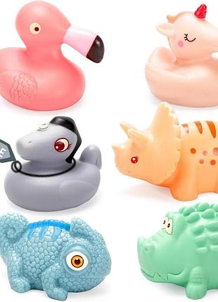 Игрушки для купания baby favorite 638, набор 6 животных для ванной, брызгалки