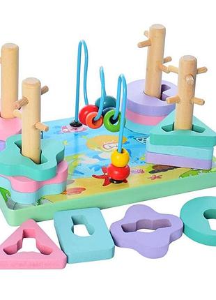 Деревянный игровой набор геосортер-лабиринт md2112l