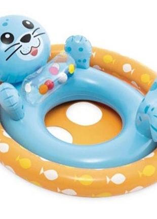 Дитяче надувне коло для плавання intex 59570 морський котик з трусиками від 3 років