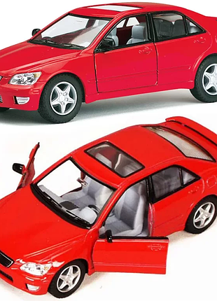 Машинка металева kinsmart 1:36 lexus is 300 kt5046w інерційна, двері відчиняються / червоний
