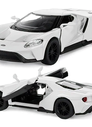 Машинка металева kinsmart 1:38 2017 ford gt інерційна, двері відчиняються kt5391w / білий
