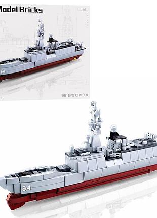 Конструктор sluban model bricks m38-b0702 военный корабль с вертолетом, 417 деталей