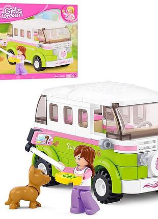 Конструктор sluban girl's dream m38-b0523 автобус для подорожей, 168 деталей