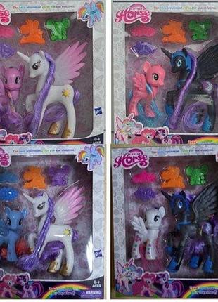 Игровой набор фигурок пони 1254c типа my little pony с аксессуарами, 2 штуки в ассортименте
