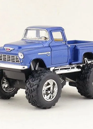 Машинка металлическая инерционная kinsmart 1:32 1955 chevy stepside pick-up off road kt5330wb / синяя