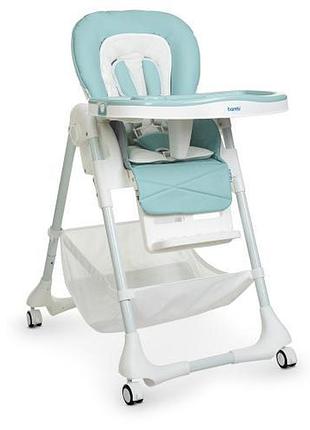 Стільчик для годування bambi m 3822 tiffany blue, трансформер на колесах