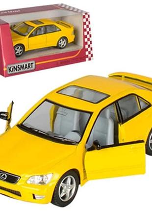 Машинка металева kinsmart 1:36 lexus is 300 kt5046w інерційна, двері відчиняються / жовтий