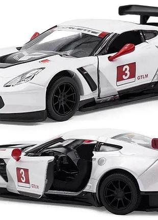 Машинка металлическая kinsmart 1:36 corvette c7. r race car 2016. белого цвета (kt5397w)