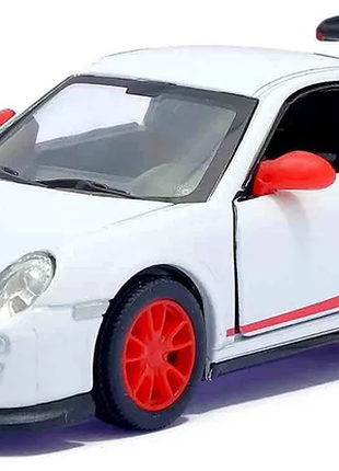 Металлическая машинка kinsmart 1:36 2010 porsche 911 gt3 rs kt5352w, инерционная / белый