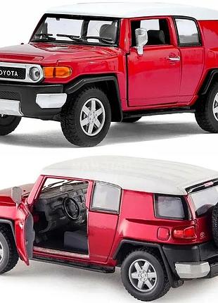 Металева машинка kinsmart 1:36 toyota fj cruiser kt5343w, інерційна в коробці / колір бордовий