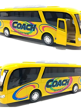 Металлическая машинка kinsmart автобус coach желтый инерционный (ks 7101 w yellow)