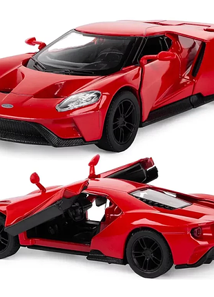 Машинка металева kinsmart 1:38 2017 ford gt інерційна, двері відчиняються kt5391w / червоний