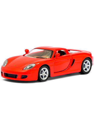 Машинка металева kinsmart 1:36 porsche carrera gt (інерційна, відкриваються двері, червона kt5081w)