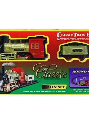 Детская железная дорога classic train 816-1 ретро паровоз с дымом светом и звуком
