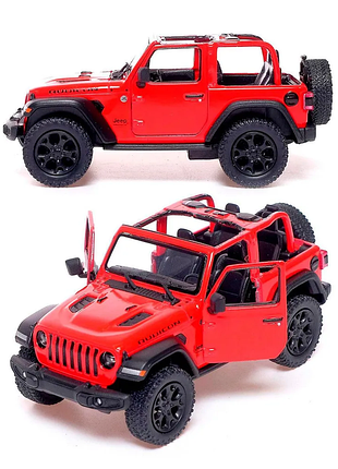 Машинка металлическая kinsmart 1:34 2018 jeep wrangler kt5412wa инерционная, дверь открывается / красный с открытым верхом