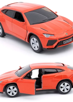 Машинка металева kinsmart 1:38 lamborghini urus kt5368w інерційна, двері відчиняються / помаранчевий