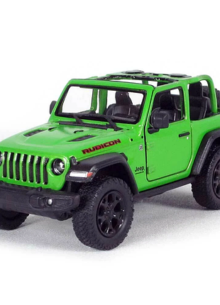 Машинка металева kinsmart 1:34 2018 jeep wrangler kt5412wa інерційна, двері відчиняються / зелений з відкритим верхом