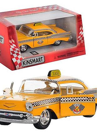 Машинка металева kinsmart 1:40 1957 chevrolet bel air (taxi) інерційна, двері відчиняються / kt5360w