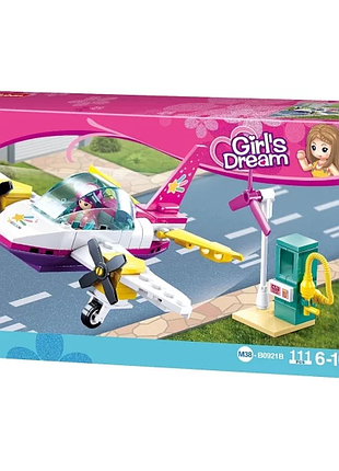 Конструктор sluban girls dream m38-b0921b приватный самолет, 111 деталей, 1 фигурка